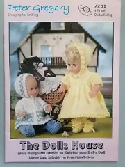 DOLL'S HOUSE, Clothes for Doll/Prem Baby, 4/8ply - P GREGORY Knitting Pattern 22