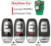 3/4BTN Keyless Go Smart Remote Car Key Fob For Audi Fod 315/433/868MHZ PCF7945AC