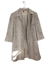 Tahari Snake Print Office Coat Size M Sophisticated Statement Outerwear Mob Beig