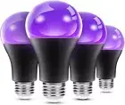 Black Light Bulb 12W 4 Pack UV Blacklight LED Lamp E27 Base Replacement Bulb, UV