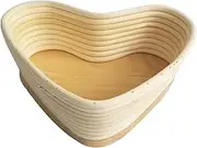 ZUNOXAZ Unbleached Heart Shape Baking Basket Natural Vine Proofing Tool with Cover for Rising Dough Khaki for Home and Professional Bakers