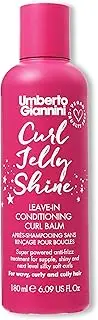 Umberto Giannini Curl Jelly Shine Moisturising Leave-In Conditioner for Curls Waves and Coils - Vegan Curl Heat Protectant and Curl Primer 180ml (1 pack)