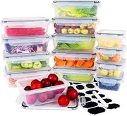 [ANSHINE] 14 Pack Food Storage Containers Set - Leakproof Meal Prep Containers & Lunch Boxes with Snap Lock Lids, Freezer containers, Fridge Organizers for Kitchen