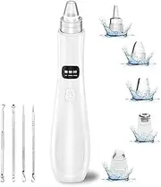 5 Suction Power,4 Probes USB Rechargeable Blackhead Vacuum Kit- Pore Cleaner White