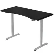 FORTIA Sit To Stand Up Standing Desk, 150x68cm, 72-118cm Electric Height Adjustable, 50kg Rated, Black/Silver Frame
