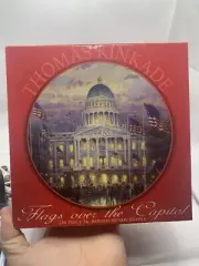 Thomas Kinkade Flags Over The Capitol White House 750 Pc Round Jigsaw Puzzle ST