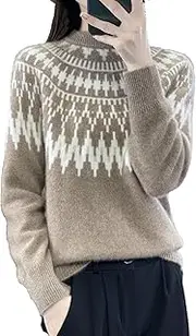 [Generic] Sweater Women Turtleneck Woolen Sweater for Women Loose and Casual Pullovers Women Long Sleeve Top