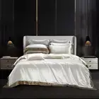 Luxury Real 100 Mulberry Silk Bedding Set 4 Pcs Quilt Cover Flat Sheet Charmeuse
