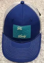 The Boss Lady Hat Cap Blue White Mesh Baseball Adjustable Snap Back Canvas NWTS