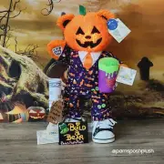 Build A Bear Pumpkin Glow Plush Halloween Jack O'Lantern 2023 Dress Suit Clothes