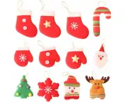 12 Pcs Christmas Decorations, Ornaments, Christmas Tree Pendants, Mini Tree Decorations, Pendant Gifts for DIY Decorations