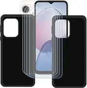 LCEHTOGYE Case for Coolpad Cool 40i + 4 Pcs Tempered Glass Screen Protector, 2 X Slim Black Shock-Absorption Soft TPU Bumper Protective Phone Case Cover for Coolpad Cool 40i (6,56")