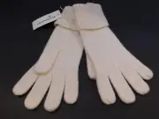 LIZ CLAIBORNE LADIES OFF WHITE DRESS LAMBS WOOL UNLINED GLOVES SIZE ONE SIZE