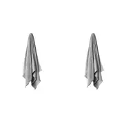 2PK Linen House Aria Silver Cotton/Bamboo Quick Dry Soft Bath Mat 60x80cm Grey