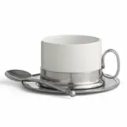 Tuscan Cappuccino Cup & Saucer with Spoon, 8 oz by Arte Italica