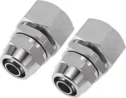 X AUTOHAUX Push to Connect Air Fittings 5/8" x1/2" Reducing Straight Air Line Quick Connector Copper Nickel Plating 2 Pcs Silver Tone