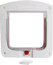 Small Cat Door - Exterior Cat Door | Puppy Access Supplies, 4-Way Locking Kitten Flaps for Basement Garage Bedroom