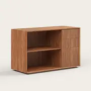 Recess Credenza | Home Office Storage | Sustainable Materials, Right / Walnut