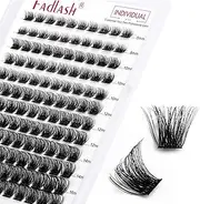 Lash Clusters DIY Eyelash Extensions Clusters Lashes D Curl 0.07 Natural Individual Lash Extensions Mixed Tray False Eyelashes Soft & Strong Thin Band DIY at Home (F32-07-D, 8-16mm)