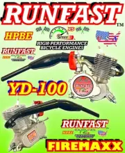 100cc 2 Stroke Real YD100 Motorized Bicycle Engine Motor with FASTER MUFFLER