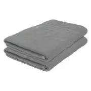 2x Grey 160cm x 90cm Cotton Bath Sheets Large Jumbo Soft Luxury Bathroom Towels