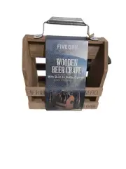 Five Oak Collective Wooden Beer Crate With Built Im Bottle Opener