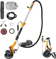 Foldable Drywall Sander, 1990W Electric Sander with 360°Led Light Strip, Sanding Discs, Vacuum Automatic Dust Collection, 1800Rpm Power Wall Sander for Ceiling, Wall, Floor