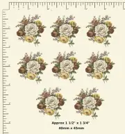 8 x Ceramic decals Decoupage Floral Approx. 1 1/2" x 1 3/4" D20