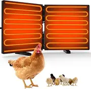 240W Chicken Coop Heater, Large Size Foldable Energy Efficient Heater Chicken Coop, Two Mounting Model Radiant Heat Coop Heater,Intelligent Temperature Control for Chicken Kitten Puppy Pets