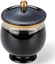 Takumikaze Arita Ware 2.4 inches (6 cm) Serving Plate, Black Glaze, Gold and Silver Color, Small Soup, Made in Japan
