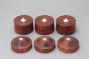 4PCS 43mm Rosewood Wooden Speaker Coppy Spike Isolation Cone Stand Foot Base Pad
