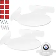Round Corner Shelf | 2 Acrylic Floating Round Wall Shelves - Household Supplies Round Shelf for Baby Monitors Cameras Routers