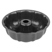 9.5inch Non-Stick Cake Pan, Heavy Duty Carbon Steel Fluted Tube Round Cake Baking Pan for Jello, Gelatin, Chocoflan As Shown