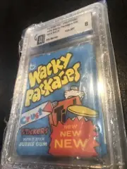 VTG - 1974 WACKY PACKAGES 6TH SERIES - UNOPENED WAX PACK - GAI GRADED 8 NM-MT