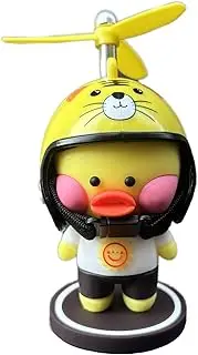 Generic Cute Colorful Duck Toy Car Dashboard Decorations Gold-Framed Glasses Duck with Propeller Helmet (Tiger Yellow Duck), LGL-006