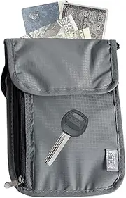 RFID Phone Pouch,Waterproof Nylon RFID Signal Blocking Bag | Anti-Magnetic Blocking Passport Holder, Anti-Theft Faraday Shielding Pouch with Neck Strap for Protection