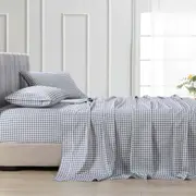 Gingham Grey Printed Sheet Set