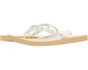 Women Sanuk Yoga Joy Bling Flip Flop Sandal 1116828 White Tan 100% Original New