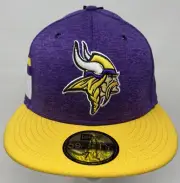 New Era MINNESOTA VIKINGS 59Fifty 5950 Sideline Collection Fitted Hat Cap 7 1/2