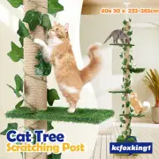 Cat Tree Tower Sisal Scratching Post Bed Floor to Ceiling 232cm to 282cm 5 Level