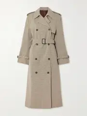[TOTEME] TOTEME - Belted Houndstooth Wool-blend Trench Coat - Beige - DK38 DK 38 Neutrals