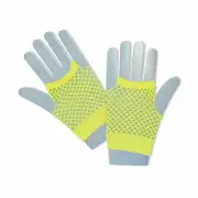 Bristol Novelty BA573 Fishnet Gloves Short Neon Yellow, Womens, One Size