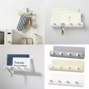 Key Rack Holder Wall Mount Key Organizer 4 Hook Keychain Hanger Home Storage