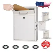 Durable Alloy Steel Key Lock Mailbox - Modern Outdoor Design 16.2" H x 11.22" W