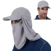 USHAKE Sun Cap Fishing Hat Baseball Cap with Face Neck Cover Flap 7 1/8-7 1/2