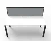 RAPIDLINE DELUXE PROFILE LEG WORKSTATION With Screen 1 Person Single Sided W1200 x D750 x H730mm White Top Black Frame