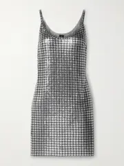 [RABANNE] RABANNE - Houndstooth Chainmail Mini Dress - Silver - FR 40 FR 40 Silver