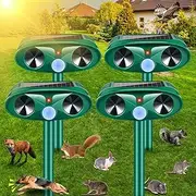 2025 Upgraded Solar Ultrasonic Animal Repeller Outdoor Cat Repellent Deer Repellent Devices, Animal Deterrent Device Control for Rabbit Raccoon Dog Squirrel Coyote Rodent Skunk for Yard Garden Farm