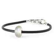 Grey Moonstone Leather Cord Bracelet