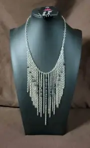 Paparazzi First Class Fringe Blue Necklace And Earrings